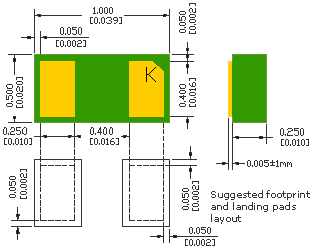 nanoDFN SMX1N6660R Microsemi 1N6660R Schottky Diode, 45V, 30A (1N6660R)
