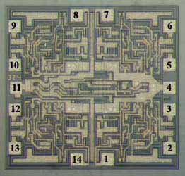LM324 DIE LAYOUT - MECHANICAL SPECIFICATIONS